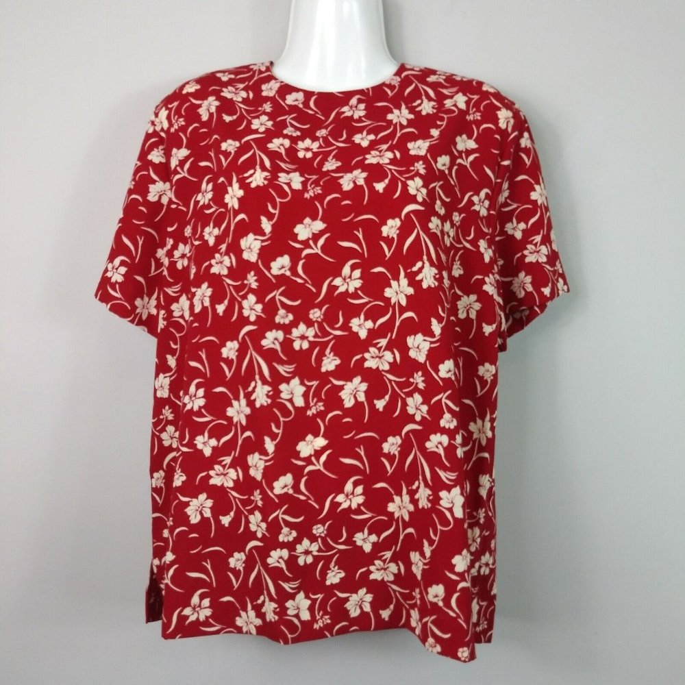 Applesees's Floral Print Blouse Size Petite 8